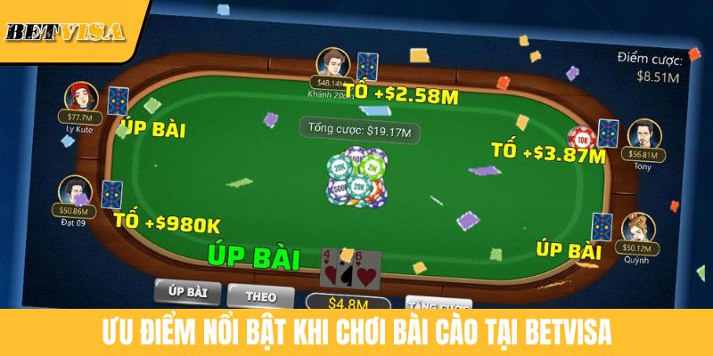 Ưu điểm nổi bật khi chơi Bài Cào tại BETVISA